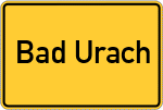 Place name sign Bad Urach