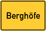 Place name sign Berghöfe