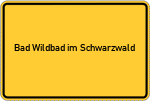 Place name sign Bad Wildbad im Schwarzwald