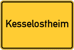 Place name sign Kesselostheim, Schwaben