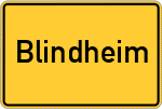 Place name sign Blindheim, Bahnhof