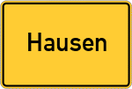 Place name sign Hausen, Kreis Dillingen an der Donau