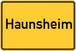 Place name sign Haunsheim