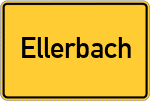 Place name sign Ellerbach, Kreis Dillingen an der Donau