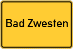 Place name sign Bad Zwesten