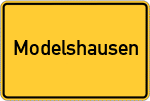 Place name sign Modelshausen