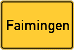 Place name sign Faimingen, Donau