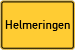 Place name sign Helmeringen, Donau