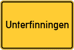 Place name sign Unterfinningen, Schwaben