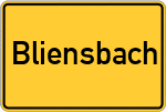 Place name sign Bliensbach
