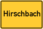 Place name sign Hirschbach, Schwaben