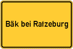 Place name sign Bäk bei Ratzeburg
