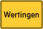 Place name sign Wertingen
