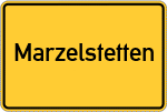 Place name sign Marzelstetten