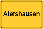 Place name sign Aletshausen
