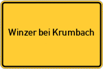 Place name sign Winzer bei Krumbach, Schwaben