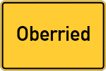 Place name sign Oberried, Kreis Krumbach, Schwaben