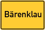 Place name sign Bärenklau, Niederlausitz
