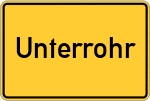 Place name sign Unterrohr, Kreis Günzburg