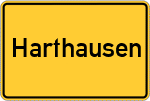 Place name sign Harthausen, Kreis Günzburg