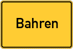 Place name sign Bahren, Niederlausitz