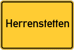 Place name sign Herrenstetten