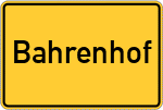 Place name sign Bahrenhof, Holstein