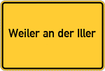 Place name sign Weiler an der Iller
