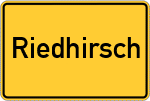 Place name sign Riedhirsch