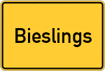Place name sign Bieslings, Allgäu