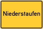Place name sign Niederstaufen