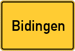 Place name sign Bidingen