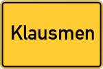 Place name sign Klausmen