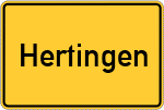 Place name sign Hertingen
