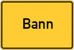 Place name sign Bann, Pfalz