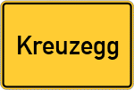 Place name sign Kreuzegg