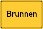 Place name sign Brunnen