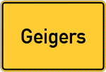 Place name sign Geigers, Schwaben