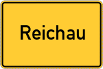 Place name sign Reichau, Schwaben