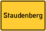 Place name sign Staudenberg, Schwaben