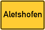 Place name sign Aletshofen