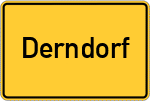 Place name sign Derndorf, Schwaben