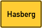 Place name sign Hasberg