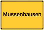 Place name sign Mussenhausen