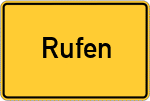 Place name sign Rufen, Schwaben
