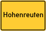 Place name sign Hohenreuten, Schwaben