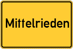 Place name sign Mittelrieden, Schwaben