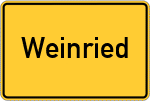 Place name sign Weinried
