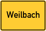 Place name sign Weilbach, Kreis Mindelheim