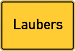 Place name sign Laubers, Schwaben